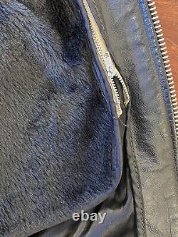 Vtg Fidelity Leathers Mens Black Fully Zipped Removable Lining Jacket Sz 42