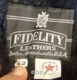 Vtg Fidelity Leathers Mens Black Fully Zipped Removable Lining Jacket Sz 42