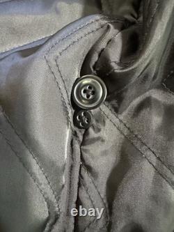 Vtg GAP Mens Black Leather Bomber Jacket Medium M Heavy Weight Quilted Lining