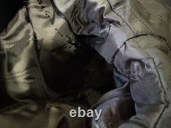 Vtg GAP Mens Black Leather Bomber Jacket Medium M Heavy Weight Quilted Lining