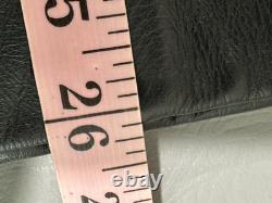 Vtg GAP Mens Black Leather Bomber Jacket Medium M Heavy Weight Quilted Lining