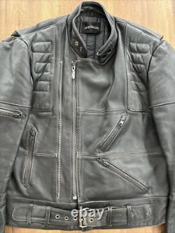 Vtg HARLEY DAVIDSON Black Leather Motorcycle Biker Padded JACKET Coat Mens 44