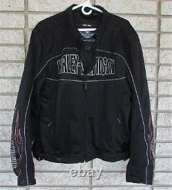 Vtg Harley Davidson Riding Jacket Men's Size Large Black Perforated Polyester