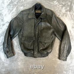 Vtg Johnson Leather Jacket M 42 Bomber Motorcycle San Francisco Distressed USA