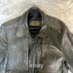 Vtg Johnson Leather Jacket M 42 Bomber Motorcycle San Francisco Distressed USA