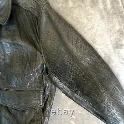 Vtg Johnson Leather Jacket M 42 Bomber Motorcycle San Francisco Distressed USA