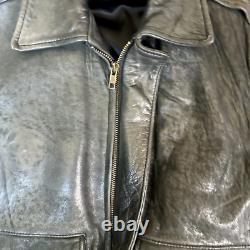 Vtg Johnson Leather Jacket M 42 Bomber Motorcycle San Francisco Distressed USA