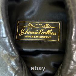 Vtg Johnson Leather Jacket M 42 Bomber Motorcycle San Francisco Distressed USA