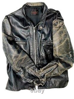 Vtg Kehoe Jacket 60s Steerhide Black Leather Jacket Motorcycle Racer 23 YKK