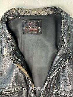 Vtg Kehoe Jacket 60s Steerhide Black Leather Jacket Motorcycle Racer 23 YKK