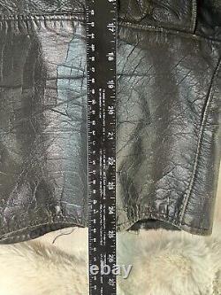 Vtg Kehoe Jacket 60s Steerhide Black Leather Jacket Motorcycle Racer 23 YKK