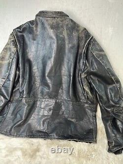 Vtg Kehoe Jacket 60s Steerhide Black Leather Jacket Motorcycle Racer 23 YKK