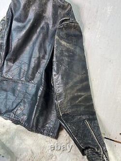 Vtg Kehoe Jacket 60s Steerhide Black Leather Jacket Motorcycle Racer 23 YKK