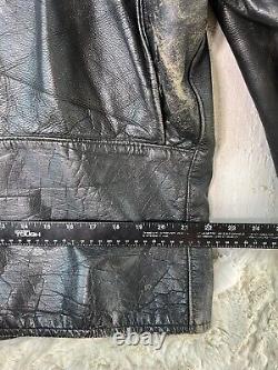 Vtg Kehoe Jacket 60s Steerhide Black Leather Jacket Motorcycle Racer 23 YKK
