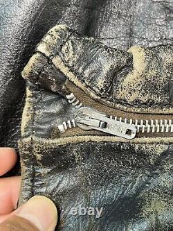 Vtg Kehoe Jacket 60s Steerhide Black Leather Jacket Motorcycle Racer 23 YKK