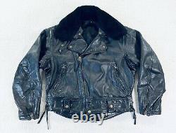 Vtg Langlitz Leathers Colombia Jacket Police Moto Horsehide 80s Mens Size M/L