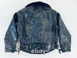 Vtg Langlitz Leathers Colombia Jacket Police Moto Horsehide 80s Mens Size M/L
