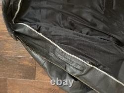 Vtg Leather Moto Jacket Mens M Black Full Zip Biker Cafe Racer Lace Up Redline