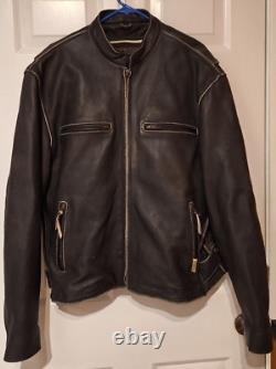 Vtg Milwaukee Leather Men's Motorcycle Distressed Triple Vented Jacket XL