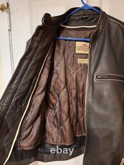Vtg Milwaukee Leather Men's Motorcycle Distressed Triple Vented Jacket XL