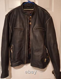 Vtg Milwaukee Leather Men's Motorcycle Distressed Triple Vented Jacket XL
