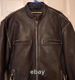 Vtg Milwaukee Leather Men's Motorcycle Distressed Triple Vented Jacket XL