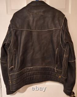 Vtg Milwaukee Leather Men's Motorcycle Distressed Triple Vented Jacket XL
