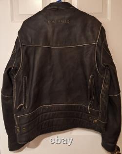 Vtg Milwaukee Leather Men's Motorcycle Distressed Triple Vented Jacket XL