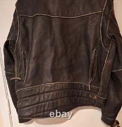 Vtg Milwaukee Leather Men's Motorcycle Distressed Triple Vented Jacket XL