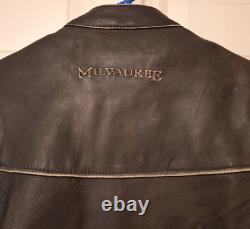 Vtg Milwaukee Leather Men's Motorcycle Distressed Triple Vented Jacket XL