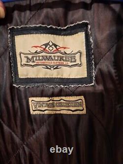 Vtg Milwaukee Leather Men's Motorcycle Distressed Triple Vented Jacket XL