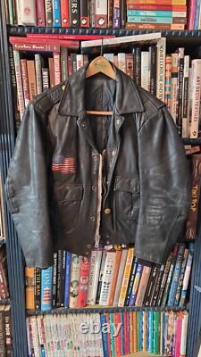 Vtg Police Leather Jacket Size 42