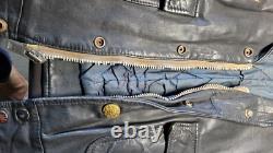 Vtg Police Leather Jacket Size 42