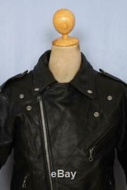 Vtg SCHOTT Dur-o-jac Leather Motorcycle Jacket Fleece Liner Size 42