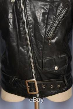 Vtg SCHOTT PERFECTO Black Leather Motorcycle Biker Jacket Size Small
