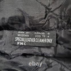 Vtg Terminator 2 Jacket Mens 38 Black Leather 3D Battle Across Time Motorcycle