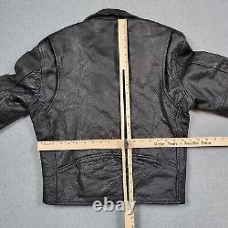 Vtg Terminator 2 Jacket Mens 38 Black Leather 3D Battle Across Time Motorcycle
