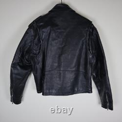 Vtg The Alley Chicago Leather Biker Motorcycle Jacket Size 44 23x23.5 Large