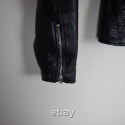 Vtg The Alley Chicago Leather Biker Motorcycle Jacket Size 44 23x23.5 Large