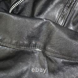 Vtg The Alley Chicago Leather Biker Motorcycle Jacket Size 44 23x23.5 Large