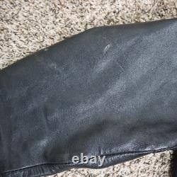 Vtg The Alley Chicago Leather Biker Motorcycle Jacket Size 44 23x23.5 Large