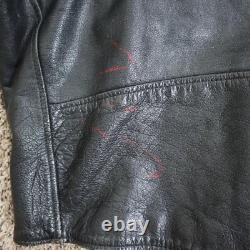 Vtg The Alley Chicago Leather Biker Motorcycle Jacket Size 44 23x23.5 Large