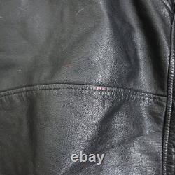 Vtg The Alley Chicago Leather Biker Motorcycle Jacket Size 44 23x23.5 Large
