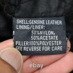 Vtg The Alley Chicago Leather Biker Motorcycle Jacket Size 44 23x23.5 Large