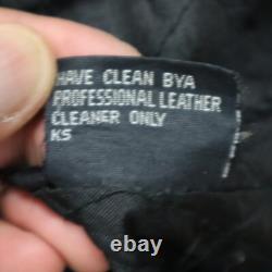 Vtg The Alley Chicago Leather Biker Motorcycle Jacket Size 44 23x23.5 Large