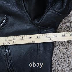 Vtg The Alley Chicago Leather Biker Motorcycle Jacket Size 44 23x23.5 Large