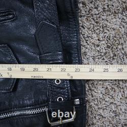 Vtg The Alley Chicago Leather Biker Motorcycle Jacket Size 44 23x23.5 Large