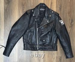 Vtg UNIK Motorcycle Biker Jacket Choppers'Til You Die Sz 40 Heavy Duty Leather