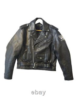 Vtg UNIK Motorcycle Biker Jacket Choppers'Til You Die Sz 40 Heavy Duty Leather