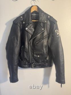 Vtg UNIK Motorcycle Biker Jacket Choppers'Til You Die Sz 40 Heavy Duty Leather